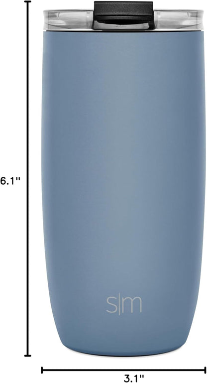 Simple Modern Voyager Tumbler with Flip Lid | Travel Coffee Mug | Insulated Stainless Steel Cold Brew Iced or Hot Coffee Cup | Gifts for Women Men Her Him | 16oz, Almond Birch