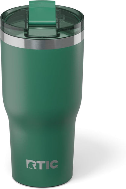 RTIC 20oz Essential Tumbler with Lid, Ceramic Lined, Insulated, Stainless Steel, Metal, Double Wall Vacuum-Insulation, Travel Cup for Iced Coffee, Tea, Hot and Cold Drink, Graphite