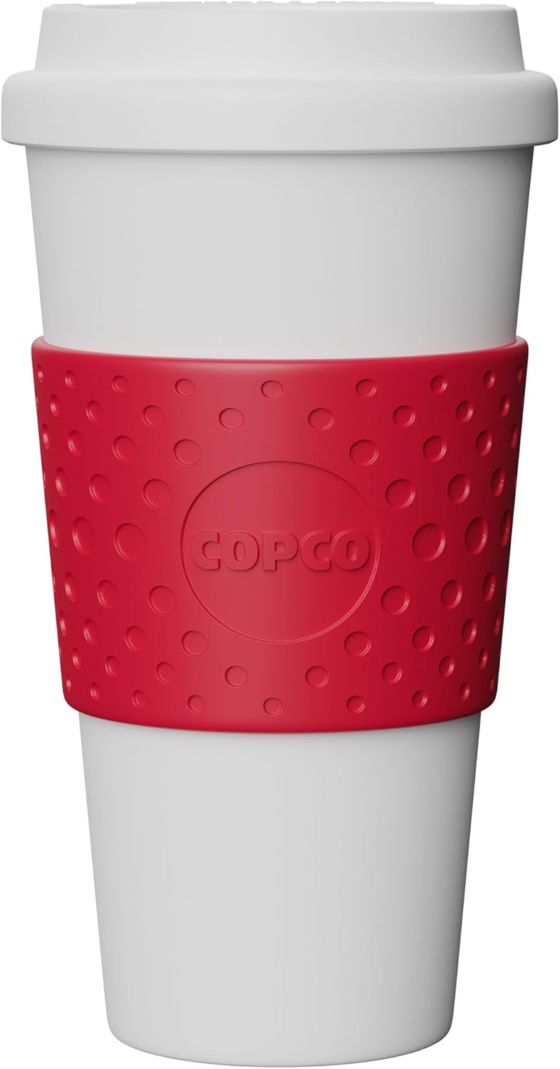 Copco Acadia 16 oz Travel Mug - Insulated Reusable Coffee Tumbler with Double-Walled Plastic, Leak-Proof Lid, BPA-Free - Portable Mug for Hot & Cold Drinks, Cup Holder Friendly (Blue)