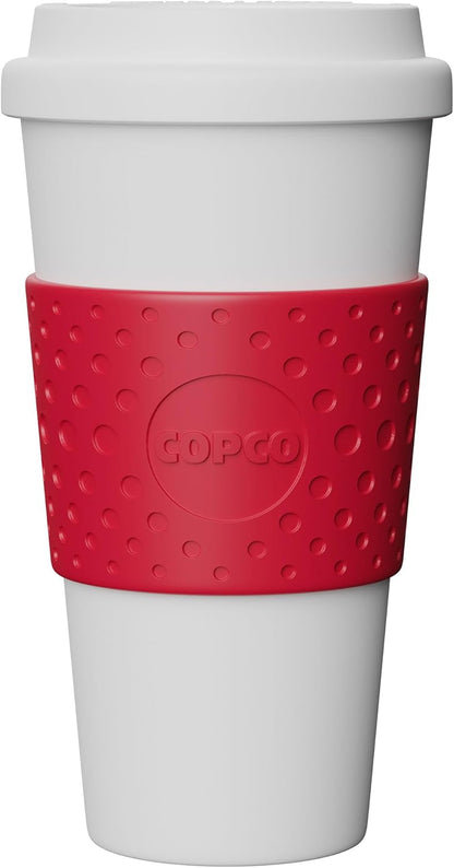 Copco Acadia 16 oz Travel Mug - Insulated Reusable Coffee Tumbler with Double-Walled Plastic, Leak-Proof Lid, BPA-Free - Portable Mug for Hot & Cold Drinks, Cup Holder Friendly (Blue)