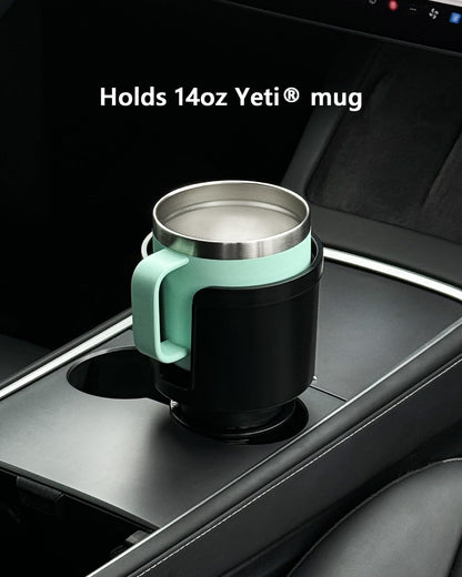 Upgraded Car Cup Holder Expander Adapter with Offset Adjustable Base, Compatible with Yeti 14/24/36/46oz Ramblers, Hydro Flasks 32/40oz, Other Large Bottles Mugs in 3.5"-4.0", 1 Pack