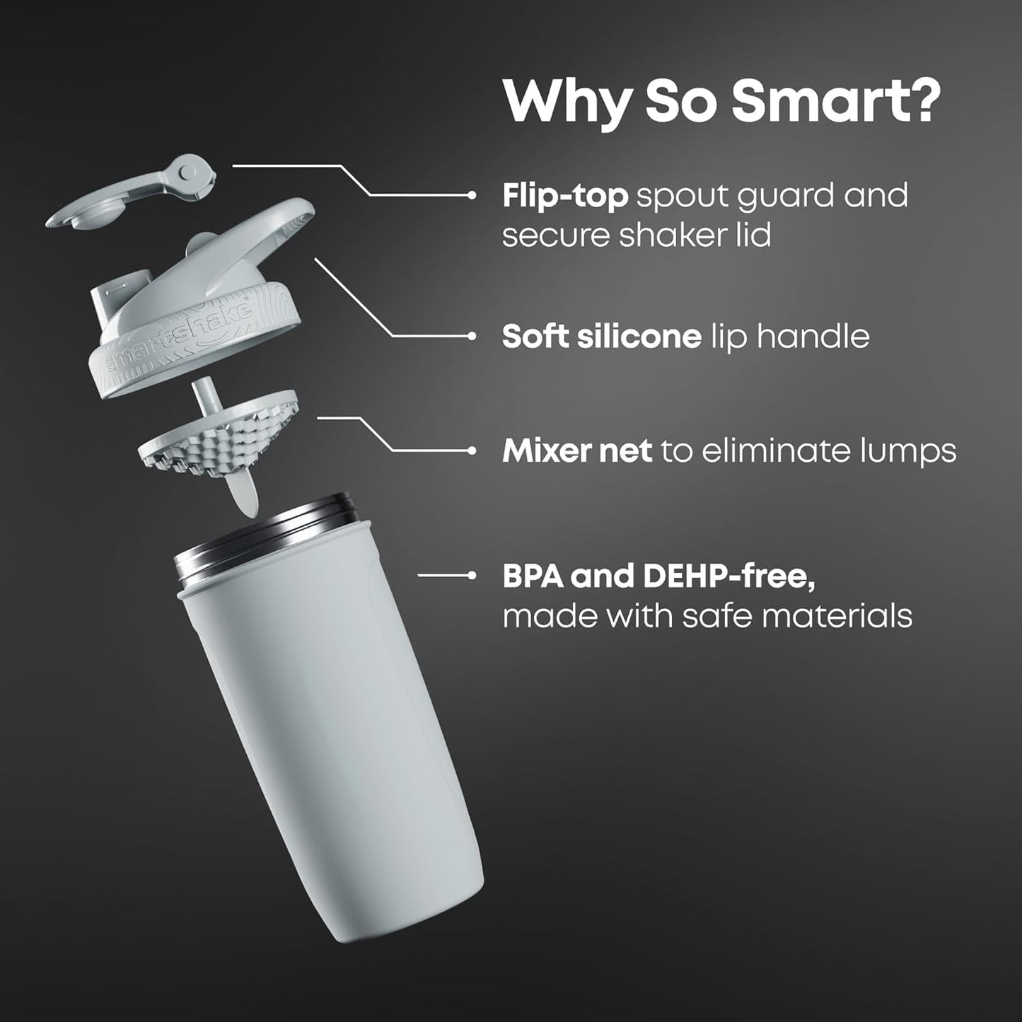 Smartshake Looney Tunes Reforce Stainless Steel Protein Shaker Bottle - Non Insulated Unisex Gym Bottle | Metal Shaker Bottles - 900 ml | 30 oz - Leakproof Screw-on Lid - BPA Free (Bugs Bunny)