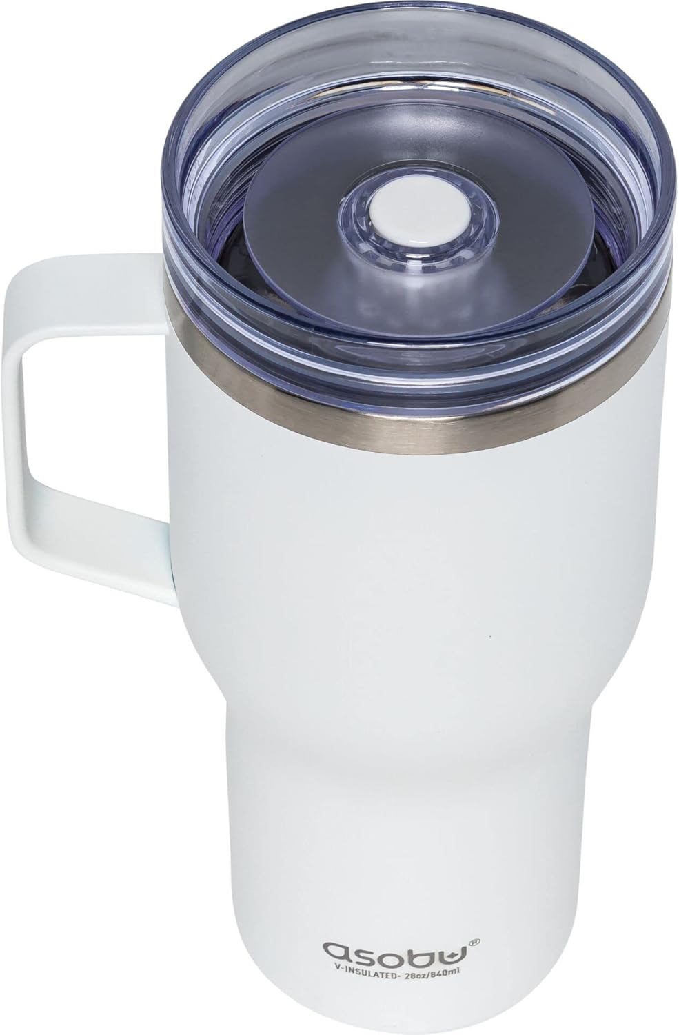 asobu Ultimate Ceramic Travel Mug, 12oz Insulated Stainless Steel Coffee Cup with Handle & Splash-Resistant Lid, Ceramic Lined for Pure Taste, BPA-Free, Double-Wall Vacuum for Hot Drinks