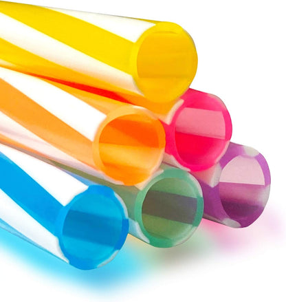 Reusable Silicone Drinking Straws, 12 Pcs Eco Friendly Silicone Straws 2 cleaning Brushes,for 30oz and 20oz Tumblers, Rtic,Yeti, Ozark, (Two-tone Dot, 10 inches)