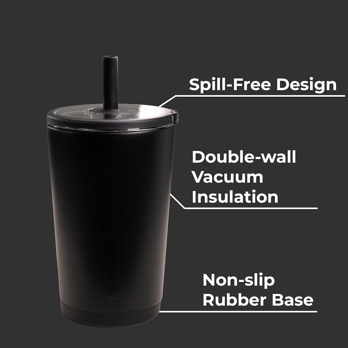 HydroJug Everyday Tumbler 20 oz – Ceramic-Lined Insulated Tumbler with Straw and Soft-Touch Lid, Cup Holder Friendly, Double-Wall Vacuum Insulation, Reusable Travel Cup – Rodeo