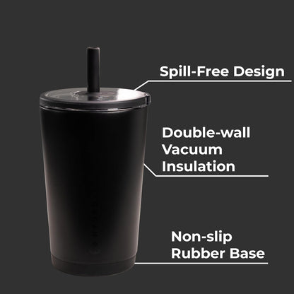 HydroJug Everyday Tumbler 20 oz – Ceramic-Lined Insulated Tumbler with Straw and Soft-Touch Lid, Cup Holder Friendly, Double-Wall Vacuum Insulation, Reusable Travel Cup – Rodeo