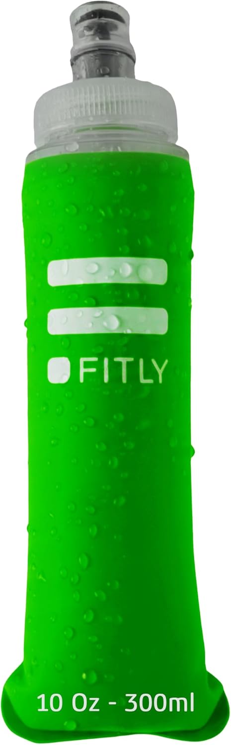 FITLY Soft Flask - Shrink As You Drink Soft Water Bottle for Hydration Pack - Folding Water Bottle Ideal for Running, Hiking, Cycling, Climbing & Rigorous Activity