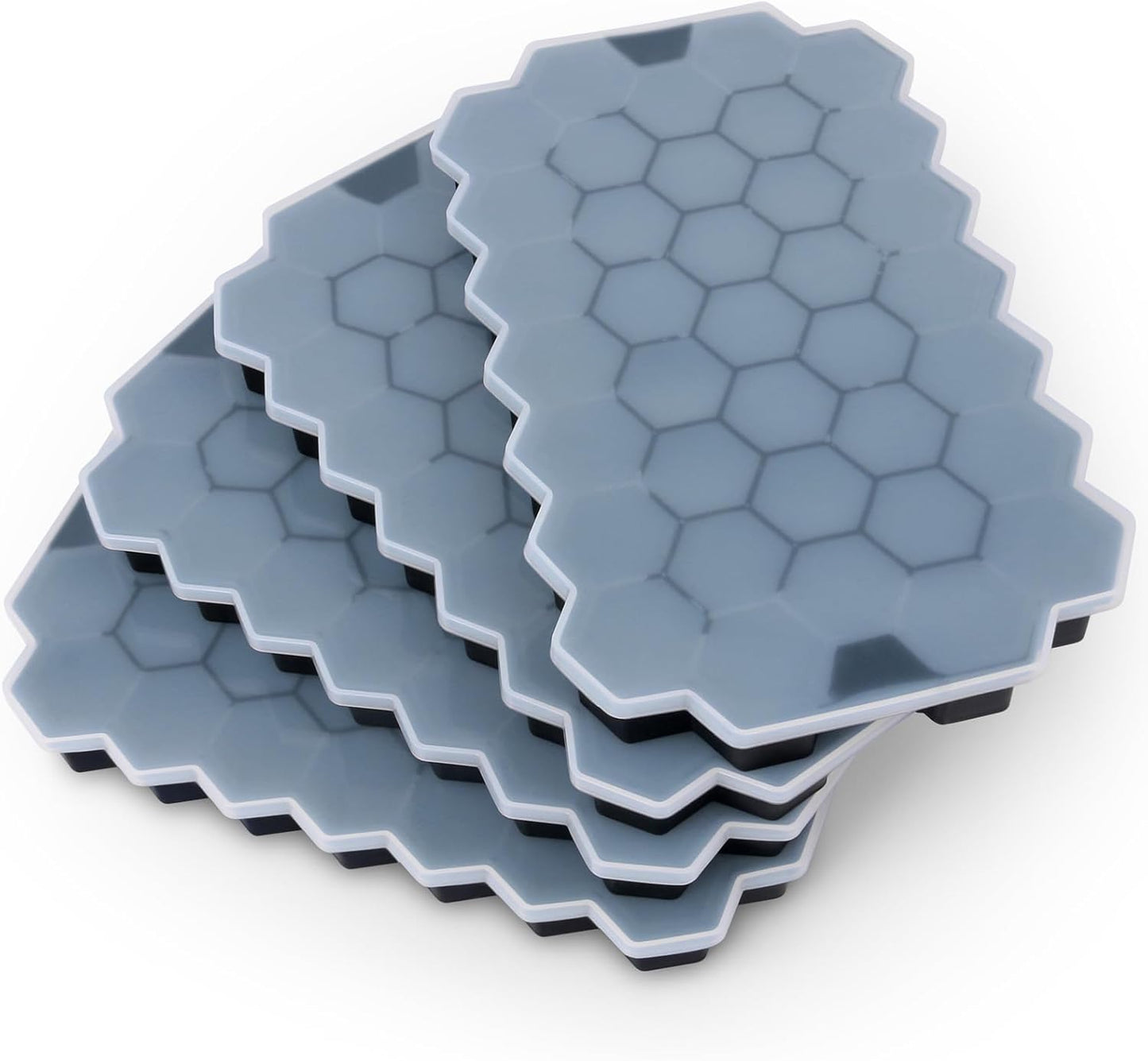 Ice Cube Trays for Freezer with Lid-37 Grid Silicone for Small Ice Cube Molds,Easy-Release Reusable in Organizer Bins or Ice Bucket for Cocktail bar or Iced Coffee Cup