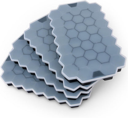 Ice Cube Trays for Freezer with Lid-37 Grid Silicone for Small Ice Cube Molds,Easy-Release Reusable in Organizer Bins or Ice Bucket for Cocktail bar or Iced Coffee Cup