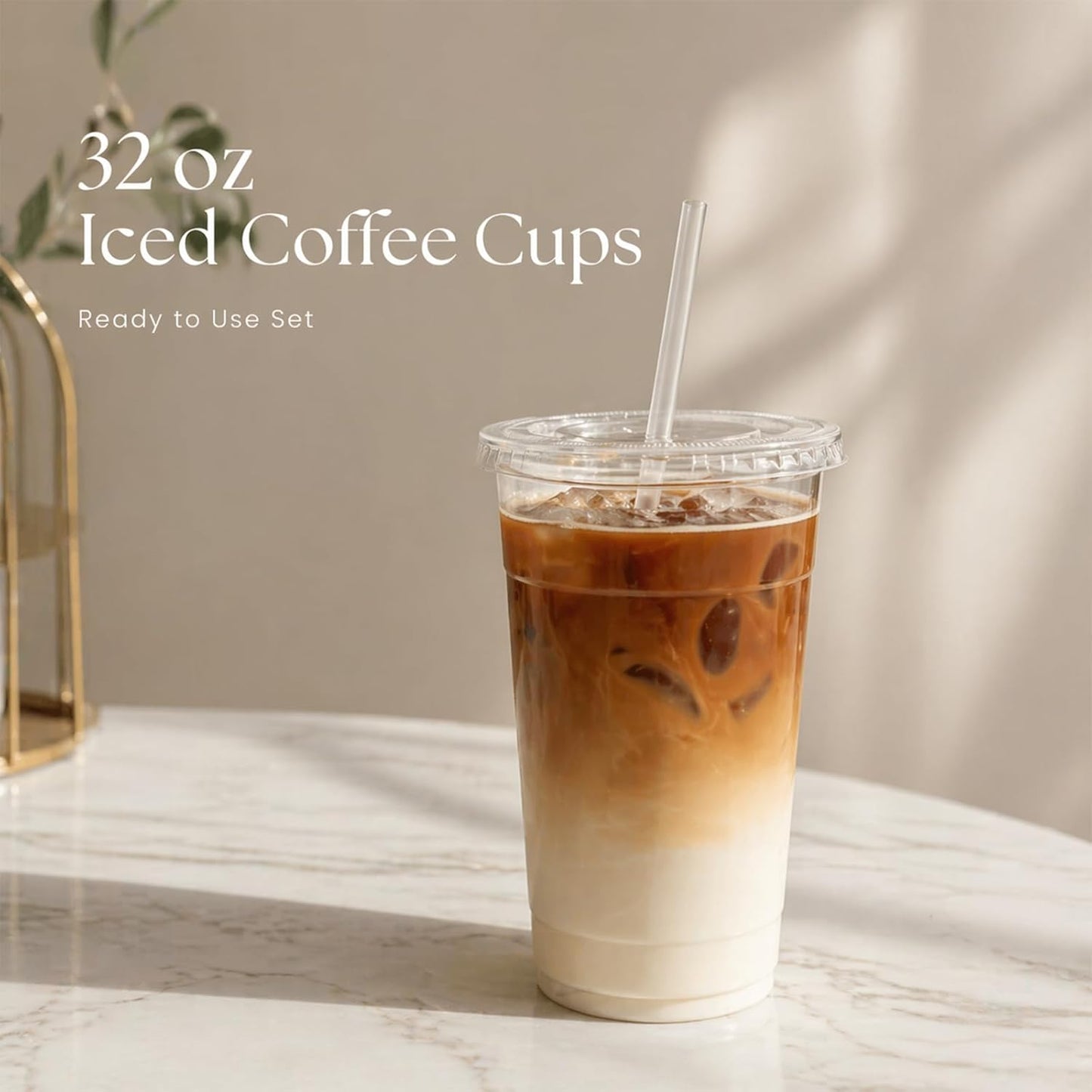 16 OZ Plastic Cups with Lids and Straws, 25 Clear Disposable Coffee Cups With Lids 16 OZ Disposable Cold Brew Cup for Parfait, Bubble Tea, Smoothies