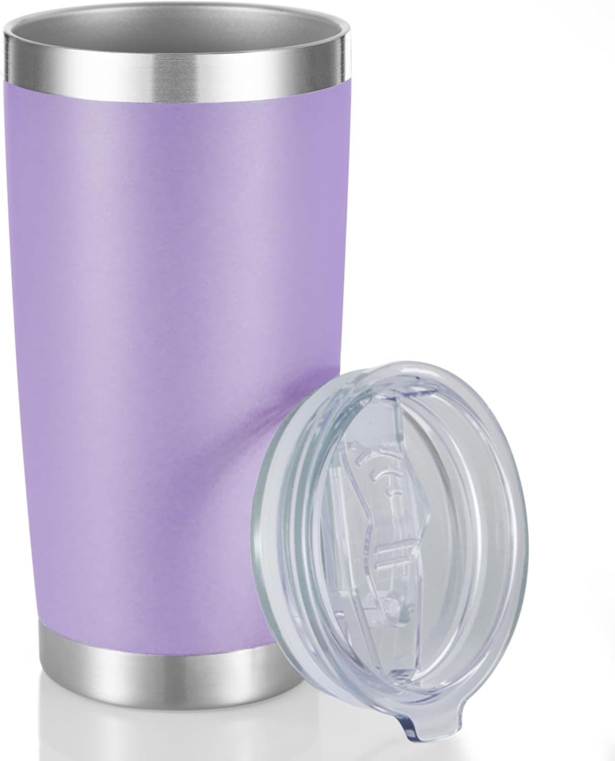 20 oz Tumblers Bulk Stainless Steel Tumbler with Lid Double Wall Vacuum Insulated Coffee Mug 20oz Powder Coated Cup for Hot and Cold Drinks, Stainless, 6 pack