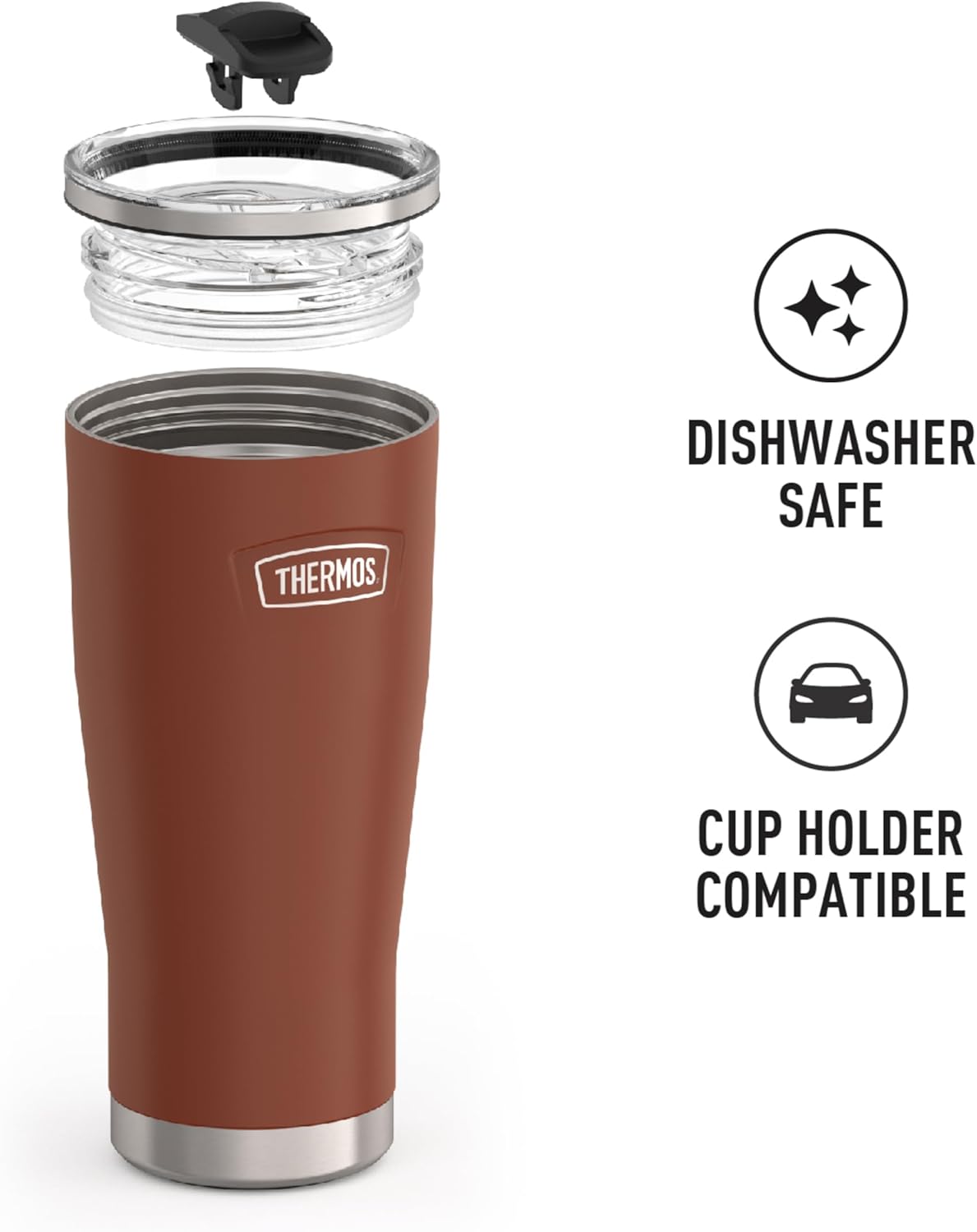 THERMOS ICON SERIES, Stainless Steel Tumbler with Slide Lock, 18 Ounce, Mystic Navy