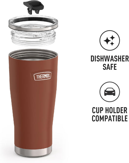 THERMOS ICON SERIES, Stainless Steel Tumbler with Slide Lock, 18 Ounce, Mystic Navy