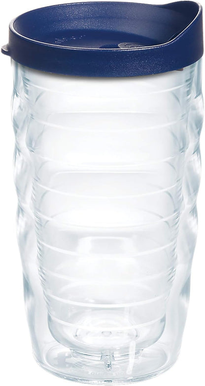 Tervis Clear & Colorful Lidded Made in USA Double Walled Insulated Tumbler Travel Cup Keeps Drinks Cold & Hot, 24oz, Black Lid, 1 Count (Pack of 1)