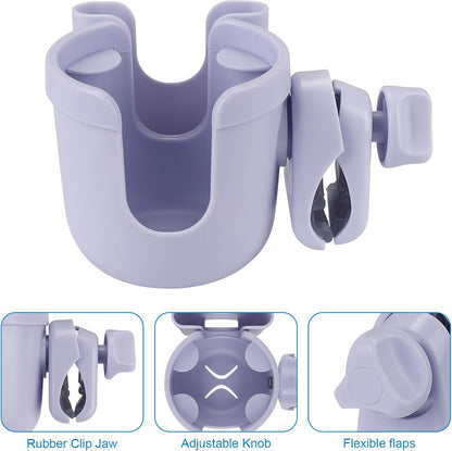 Accmor Stroller Cup Holder with Phone Holder, Bike Cup Holder, Universal Cup Holder for Uppababy Nuna Doona Strollers, 2-in-1 Cup Holder for Walker, Wheelchair, Scooter - Colors B