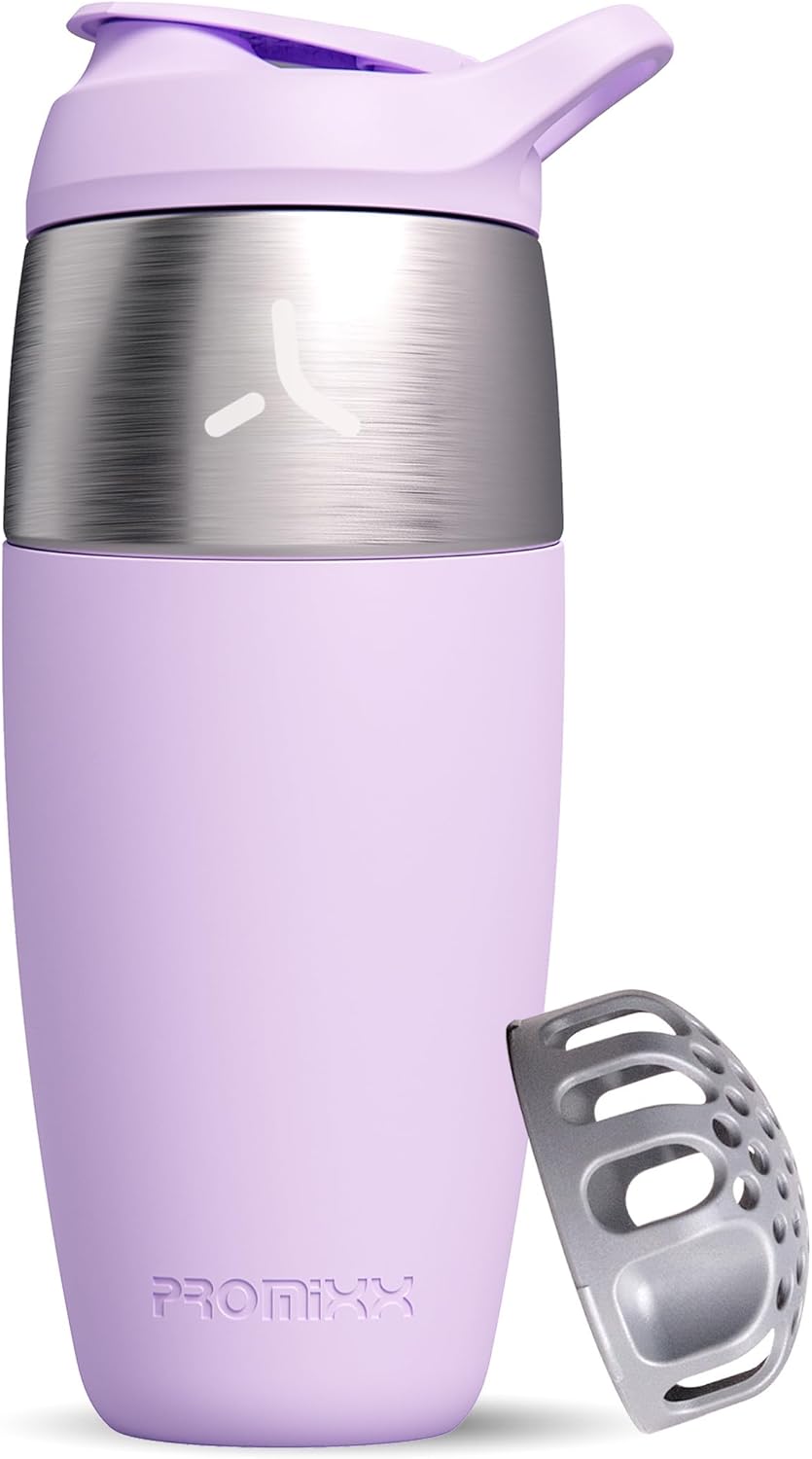 32oz Stainless Steel Protein Shaker Bottle – Leak-Proof Metal Shaker Cup with Snap-Fit Agitator for Smooth, Clump-Free Shakes – BPA-Free, Odor Resistant, Easy to Clean