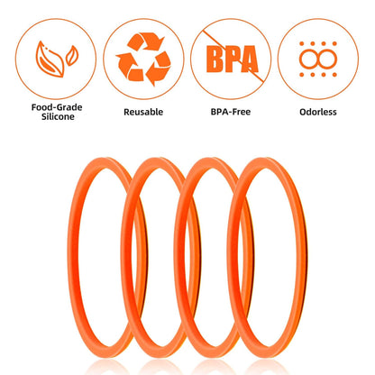 BOXOB 4pcs Gasket Replacement for Owala 40oz Tumbler, Silicone O Ring Water Bottle Ring Seal Lid Gasket Replacement Parts Accessories Compatible with Owala 40oz Stainless Steel Cup (Grey)