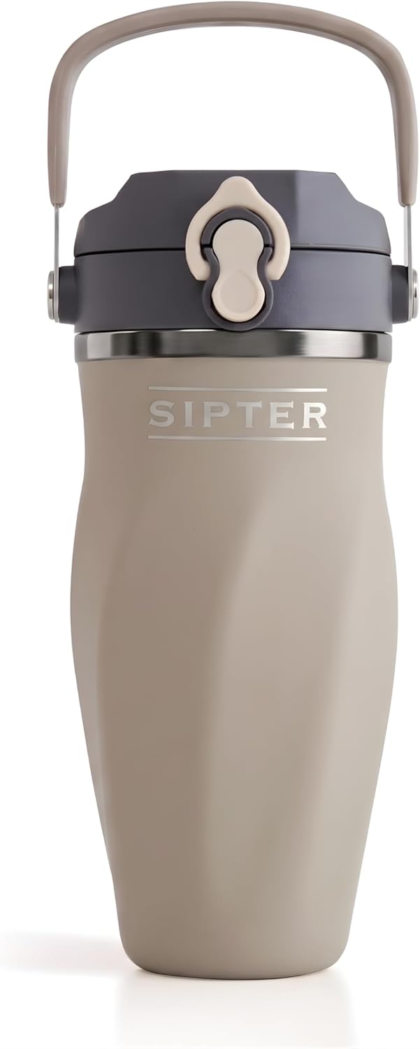 Earth Stone - 24oz Insulated Protein Shaker Bottle - Medical-Grade 316 Stainless Steel - Patent-Pending Clump-Free Design - Odor Proof & Leak-Proof Metal Blender Cup