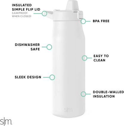 Simple Modern Filtered Water Bottle | Insulated Stainless-Steel Carbon Filter Travel Water Bottles | Reusable for Clean Drinking Water On The Go | 34oz, Sea Glass Sage