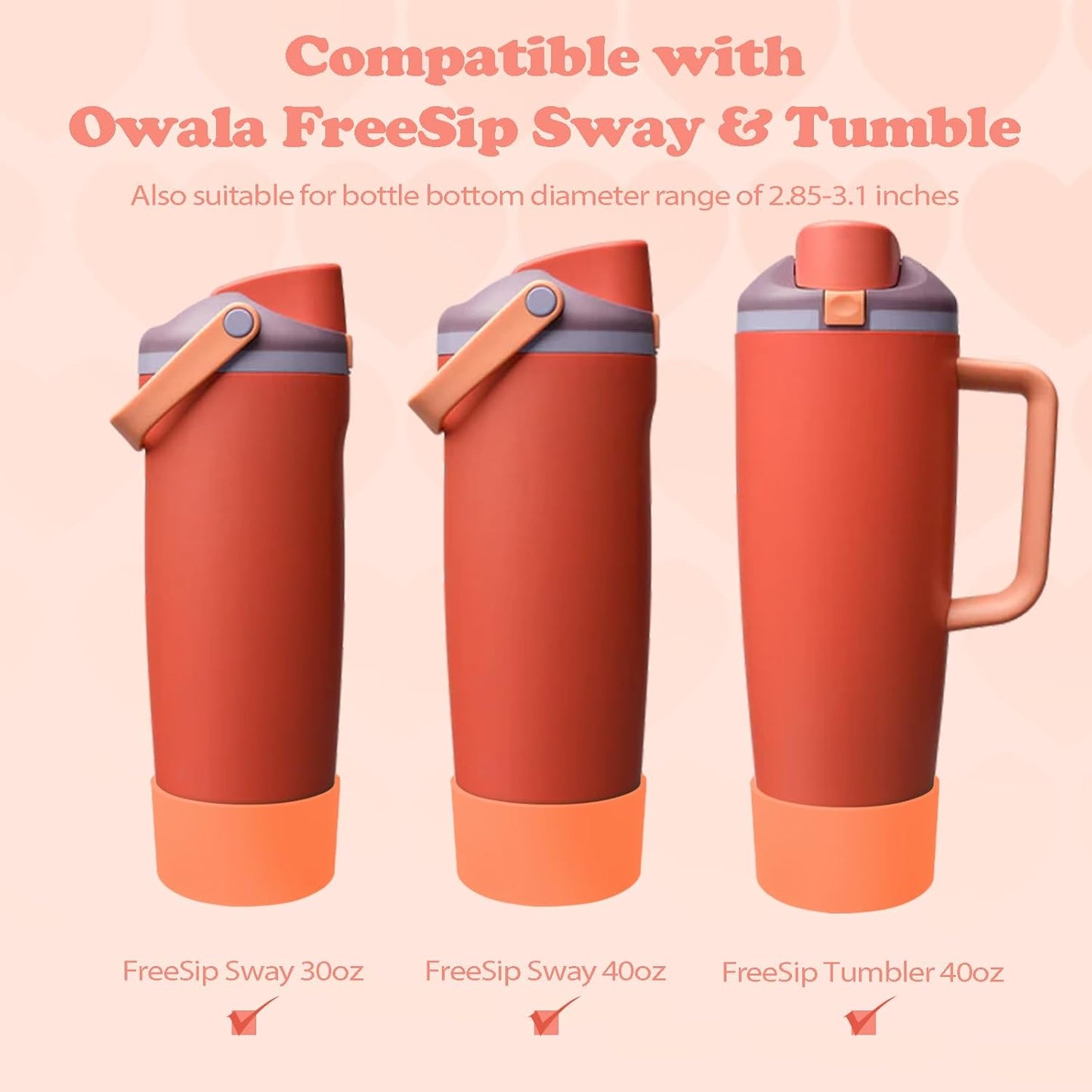 2PCS Silicone Boots for Owala 30oz & 40oz FreeSip Sway Bottles & Tumblers – Non-Slip, Scratch-Resistant, Stability Enhancer for Owala Accessories (Eucalyptus Green) - Colors B
