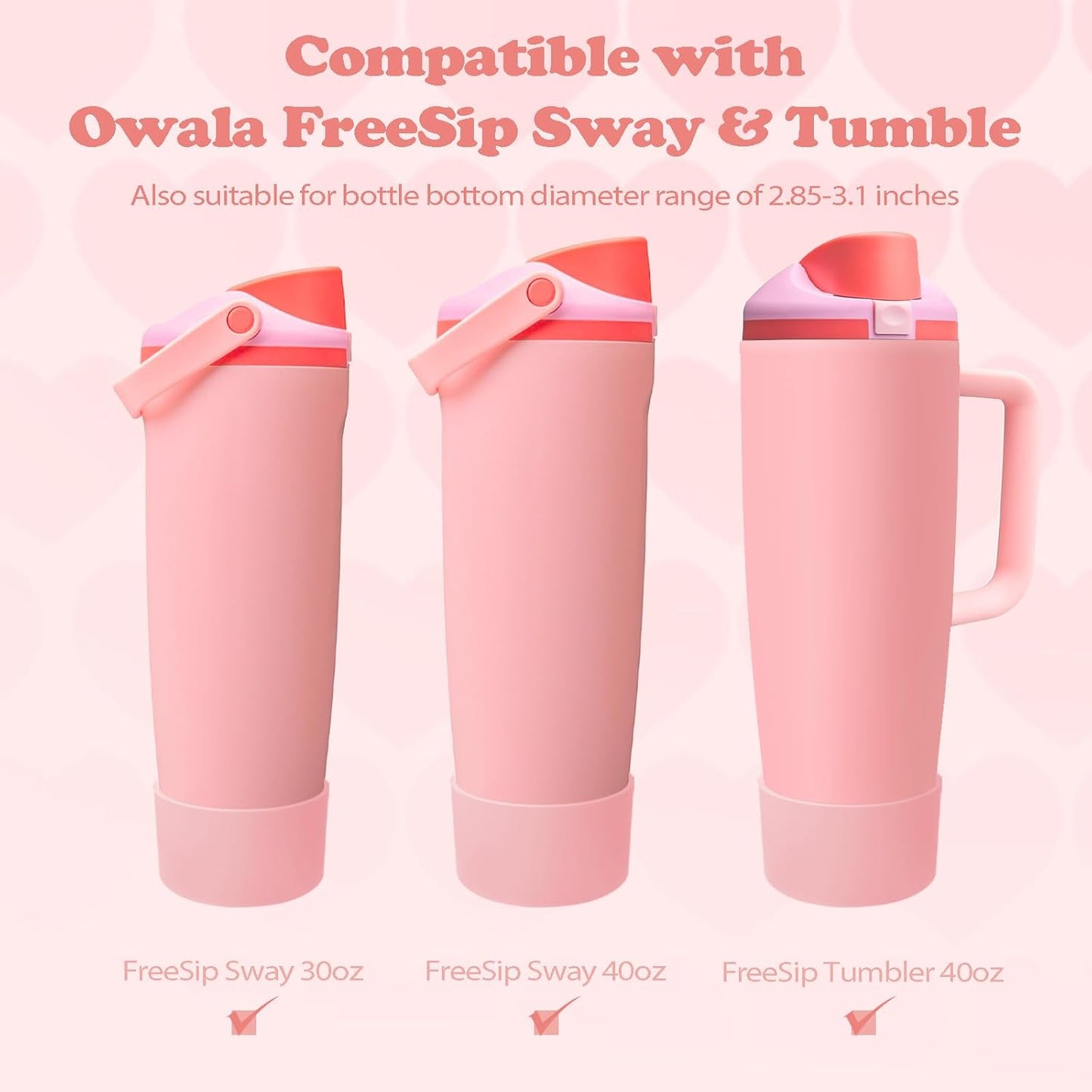 2PCS Silicone Boots for Owala 30oz & 40oz FreeSip Sway Bottles & Tumblers – Non-Slip, Scratch-Resistant, Stability Enhancer for Owala Accessories (Eucalyptus Green) - Colors B