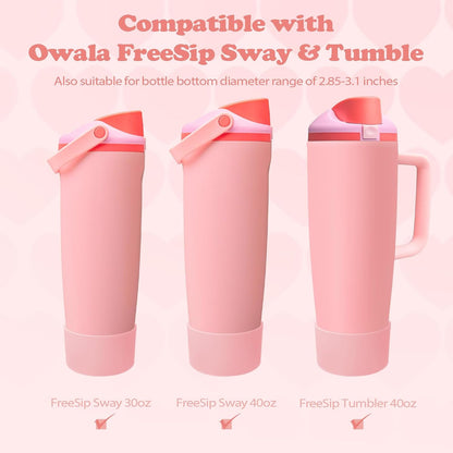 2PCS Silicone Boots for Owala 30oz & 40oz FreeSip Sway Bottles & Tumblers – Non-Slip, Scratch-Resistant, Stability Enhancer for Owala Accessories (Eucalyptus Green) - Colors B