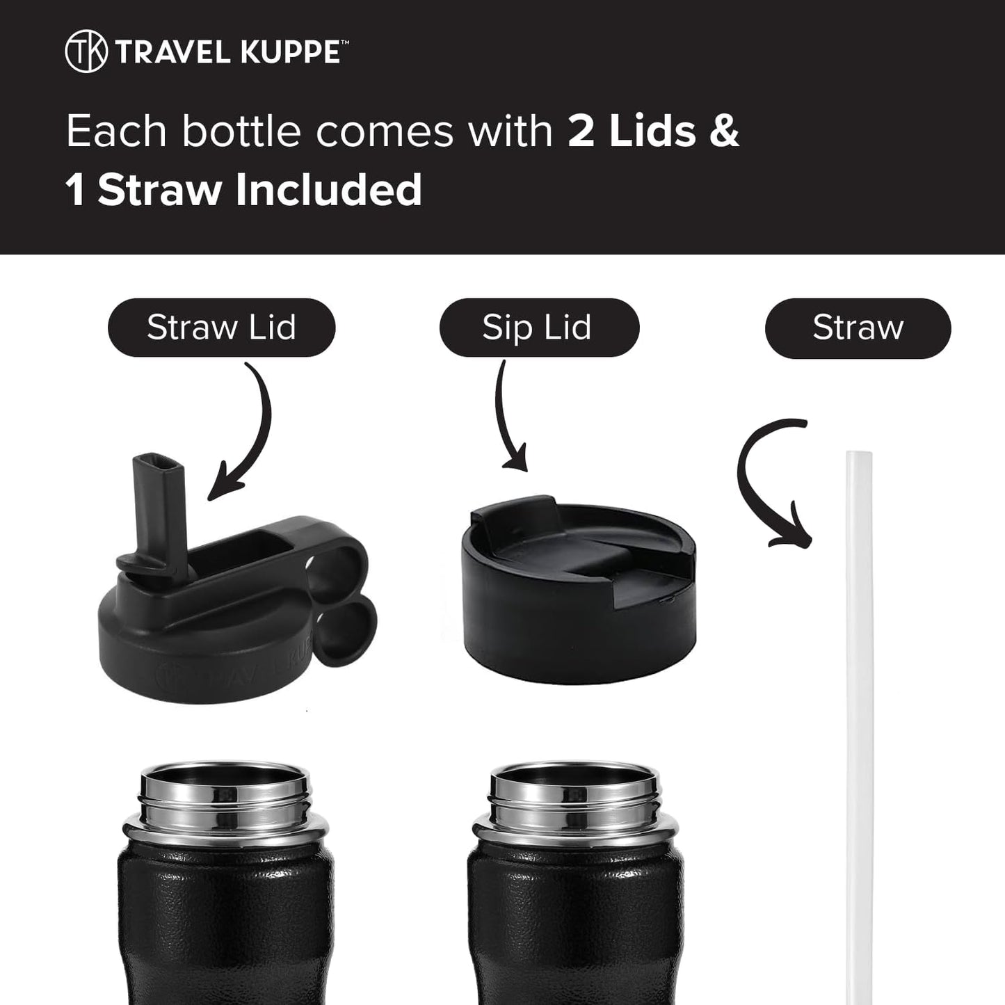 Vacuum Insulated Cycling Sports Water Bottle | Bike Water Bottle w/Straw & Sip Lid | Stainless Steel | Scratch Resistant