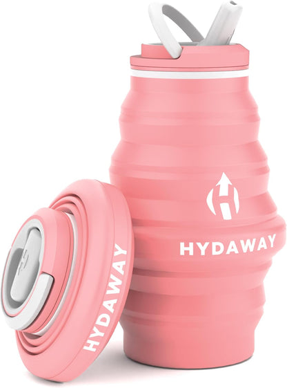 HYDAWAY 17oz Travel Collapsible Water Bottle - BPA-Free, Leakproof, Lightweight, Space-Saving