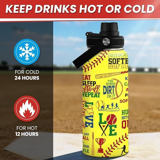 SANDJEST Gym Insulated Engraved Stainless Steel Water Bottle 32oz, Vacuum Chug Lid Travel Tumbler For Men Friends Dad Gymer Trainer, Gym Mode on, Birthday Christmas Father's Day