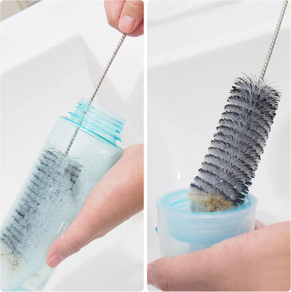 Long Bottle Brush, 17 in Bendable Cleaner Brushes for Cleaning Neck Beer Bottles, Wine, Baby Bottles, Water Bottles, Tumblers, Flask, Bird Feeder, Vase, Pipes and Brewing Supplies Black/1Pack