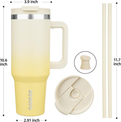 BJPKPK 30oz Stainless Steel Insulated Tumbler With Handle And Lid Straw Travel Coffee Mug Thermal Cup,Black