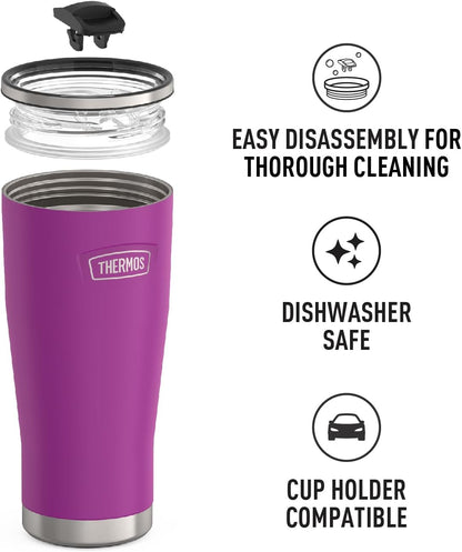 THERMOS ICON SERIES, Stainless Steel Tumbler with Slide Lock, 18 Ounce, Mystic Navy