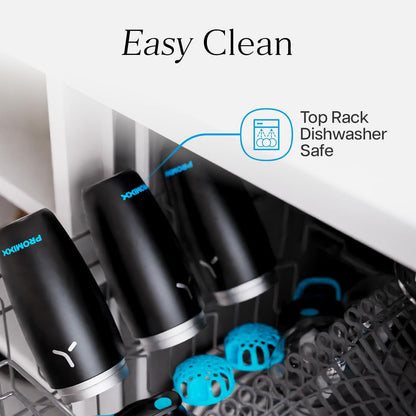 Promixx Pursuit Insulated Shaker Bottle – 18oz Double-Wall Stainless Steel Protein Mixer with Snap-Fit Agitator for Smooth Ice-Cold Shakes – Leak-Proof Gym Shaker Cup for Fitness – Midnight Blue