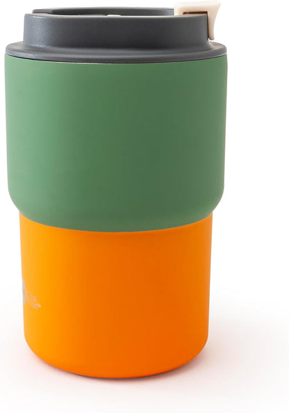 asobu Ultimate Ceramic Travel Mug, 12oz Insulated Stainless Steel Coffee Cup with Handle & Splash-Resistant Lid, Ceramic Lined for Pure Taste, BPA-Free, Double-Wall Vacuum for Hot Drinks