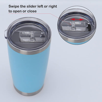 DOCIK Splash Proof Lids Covers for 20 Oz Yeti Rambler Ozark Trail Tumbler and More Travel Cup, Also Fit for Yeti 10 Oz Lowball, 2 Pack