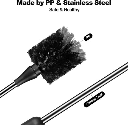 [4 Pack] Bottle Brush, 15 Inches Stainless Steel Long Handle Baby Bottle Scrub Cleaning Brushes with Straw & Lid Brushes for Sports Water Bottle, Cups, Coffee Mugs, Glasswares