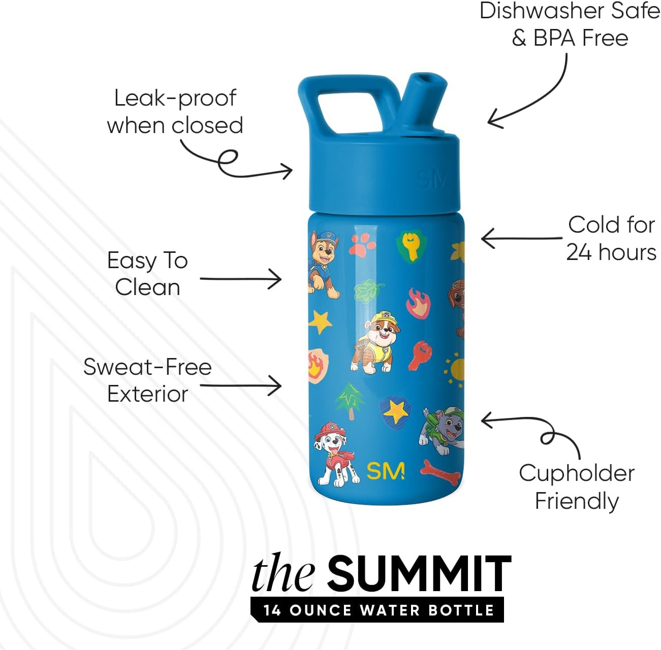 Simple Modern Kids Water Bottle with Straw Lid | 14oz Insulated Stainless Steel Kids Tumbler & Spill Proof Toddler Cup for School, Girls, Boys | Summit | Chloe Floral - Colors B