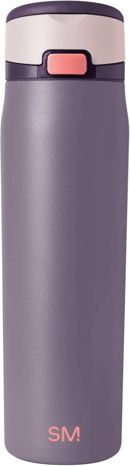 Simple Modern Mesa Loop Water Bottle with Covered Straw and Handle | 24oz Cup Holder Friendly Insulated Stainless Steel Bottles for Travel, Sports and School | Iris Sage - Colors A