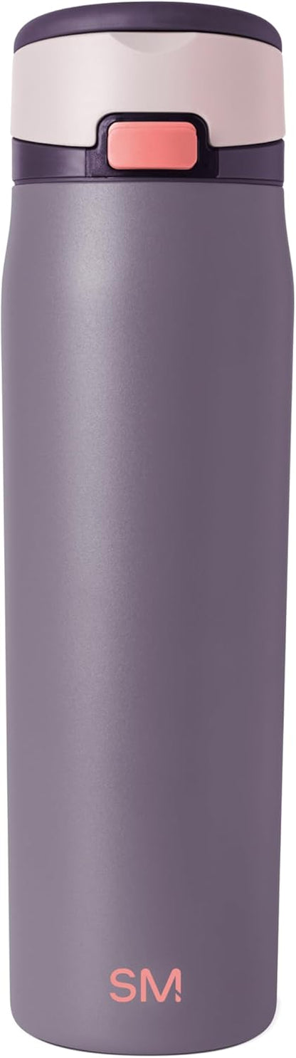Simple Modern Mesa Loop Water Bottle with Covered Straw and Handle | 24oz Cup Holder Friendly Insulated Stainless Steel Bottles for Travel, Sports and School | Iris Sage - Colors A