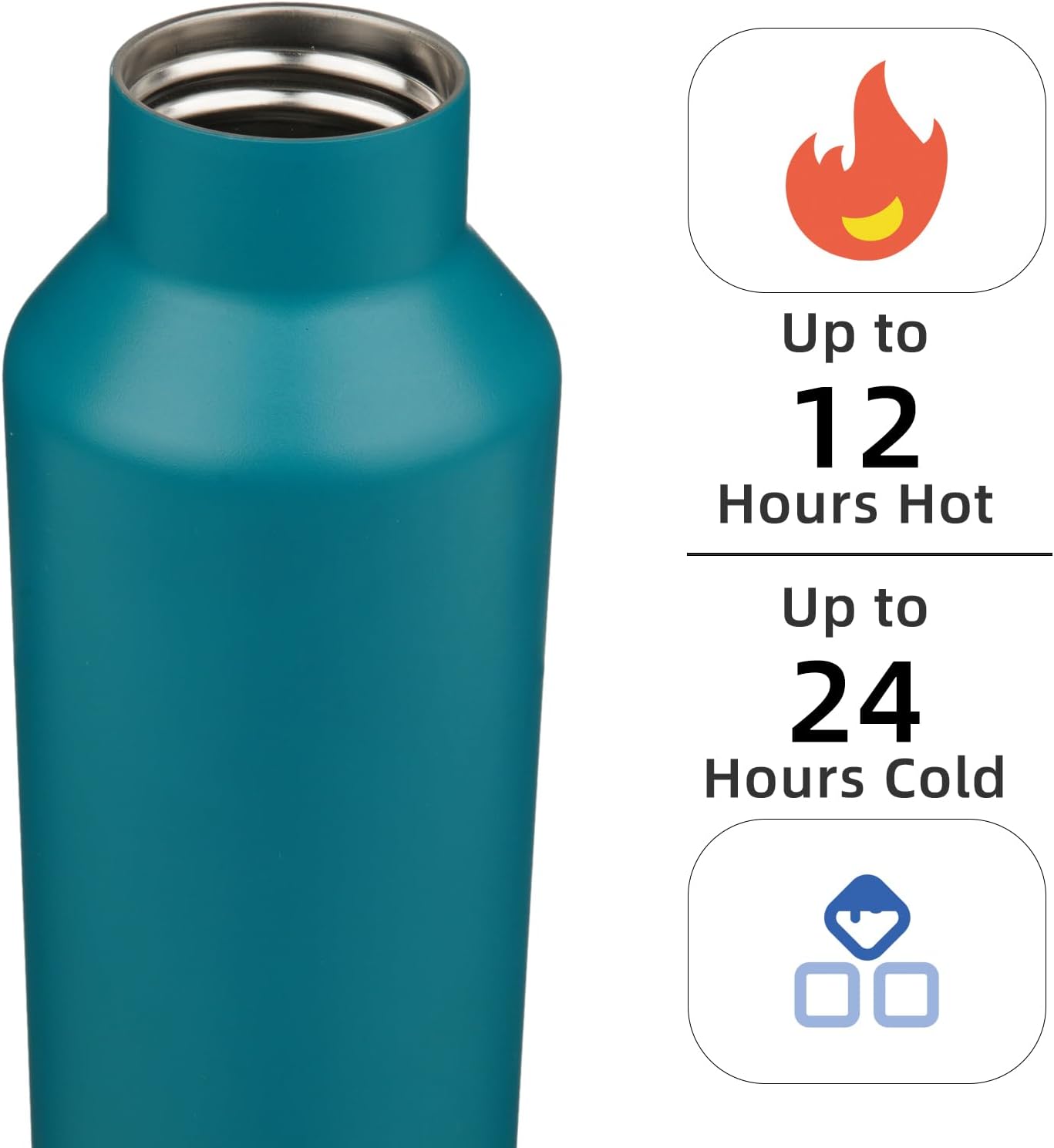 Konokyo Insulated Water Bottle with Straw,25 OZ Double Wall Vacuum Stainless Steel Water Flask with 2 Lids,Black