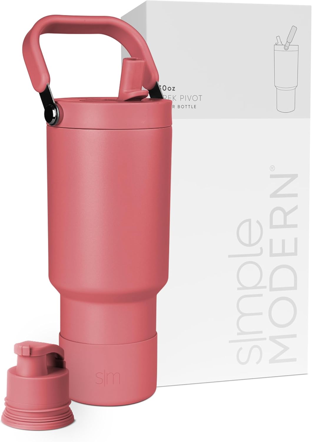 Simple Modern Trek Pivot | 40oz Flip Straw Tumbler with Handle | Water Bottle & Boot | Interchangeable Straw & Chug Lids | Insulated Stainless Steel Jug | Gym Sports Outdoors | Forest - Colors A