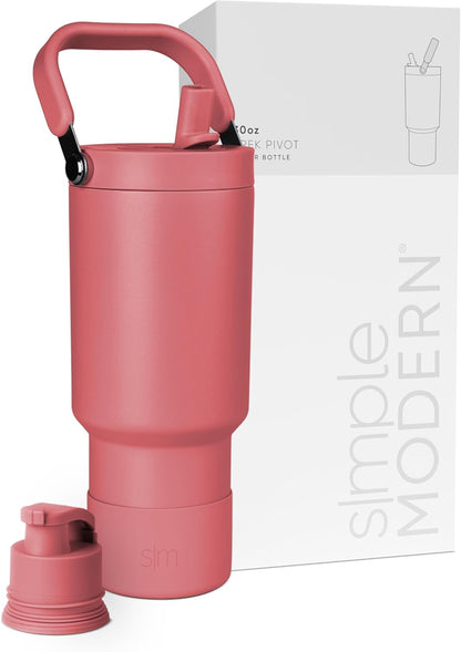 Simple Modern Trek Pivot | 40oz Flip Straw Tumbler with Handle | Water Bottle & Boot | Interchangeable Straw & Chug Lids | Insulated Stainless Steel Jug | Gym Sports Outdoors | Forest - Colors A