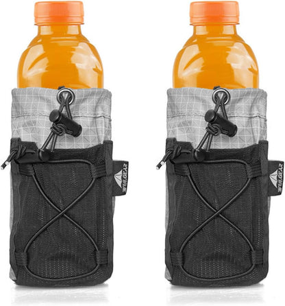 3F UL Gear Water Bottle Sleeve for Backpack Shoulder Straps, Bottle Pouch Accessories, Adjustable Molle Water Bottle Bag for Camping Travel Fishing Outdoor Activities(Grey)