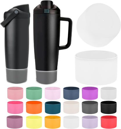 Mity rain 2PCS Protective Silicone Boots for Owala 30oz & 40oz FreeSip Sway Bottles & Tumblers - Accessories for owala, Enhances Stability & Prevents Scratches(Black Cherry)