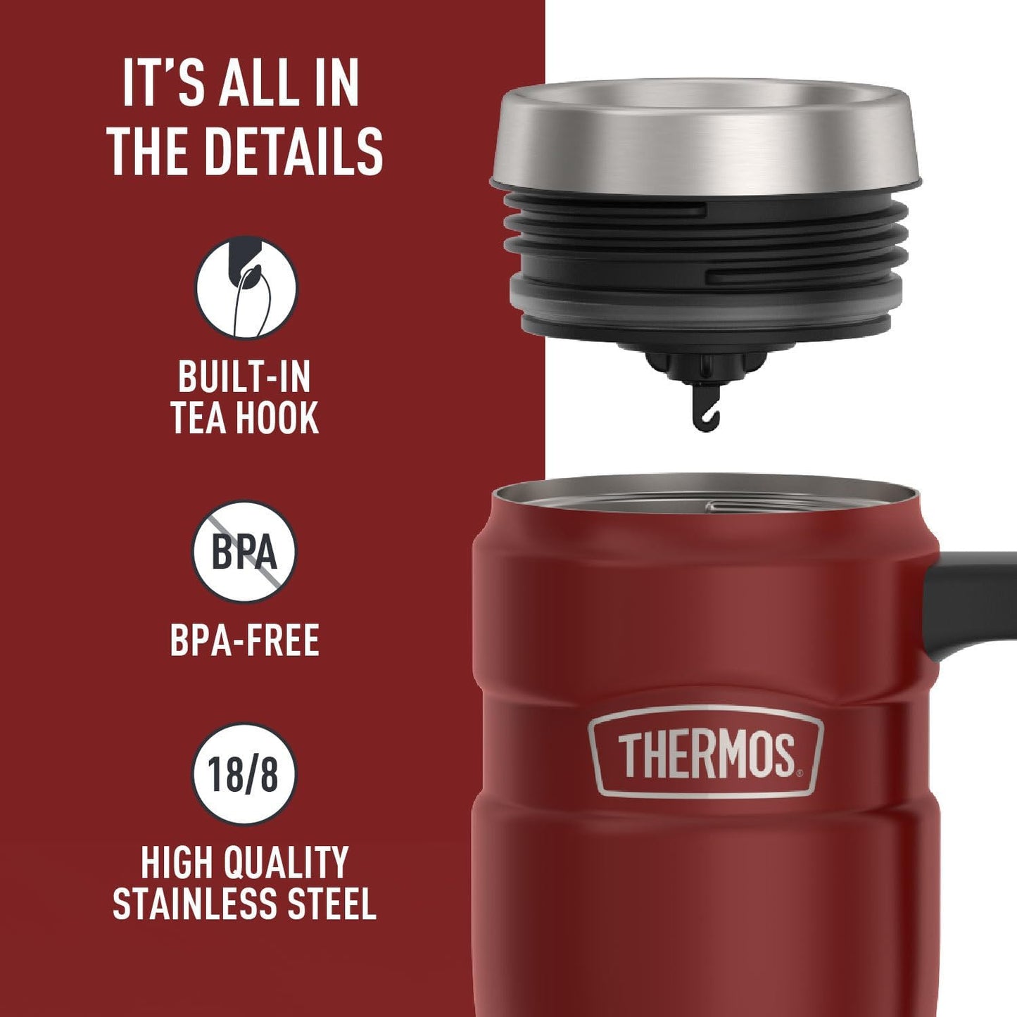 THERMOS Stainless King Vacuum-Insulated Stainless Steel Tumbler - 16oz, Midnight Blue - Insulated Coffee Tumbler for Hot & Cold Drinks - Leak-Proof & Sweat-Proof for Commuting & Traveling