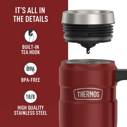 THERMOS Stainless King Vacuum-Insulated Stainless Steel Tumbler - 16oz, Midnight Blue - Insulated Coffee Tumbler for Hot & Cold Drinks - Leak-Proof & Sweat-Proof for Commuting & Traveling
