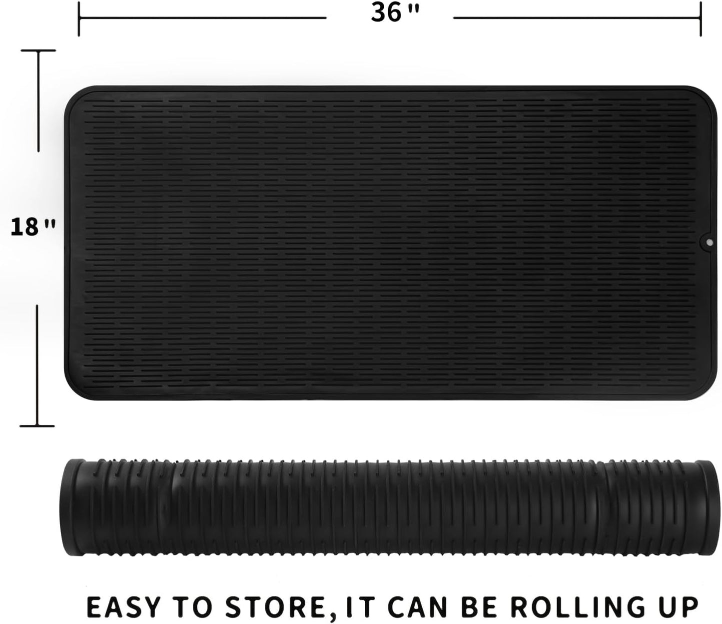MicoYang Silicone Dish Drying Mat for Multiple Usage,Easy clean,Eco-friendly,Heat-resistant Silicone Mat for Kitchen Counter,Sink,Bar,Bottle,or Cup Green M 17 inches x 6 inches