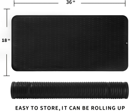 MicoYang Silicone Dish Drying Mat for Multiple Usage,Easy clean,Eco-friendly,Heat-resistant Silicone Mat for Kitchen Counter,Sink,Bar,Bottle,or Cup Green M 17 inches x 6 inches