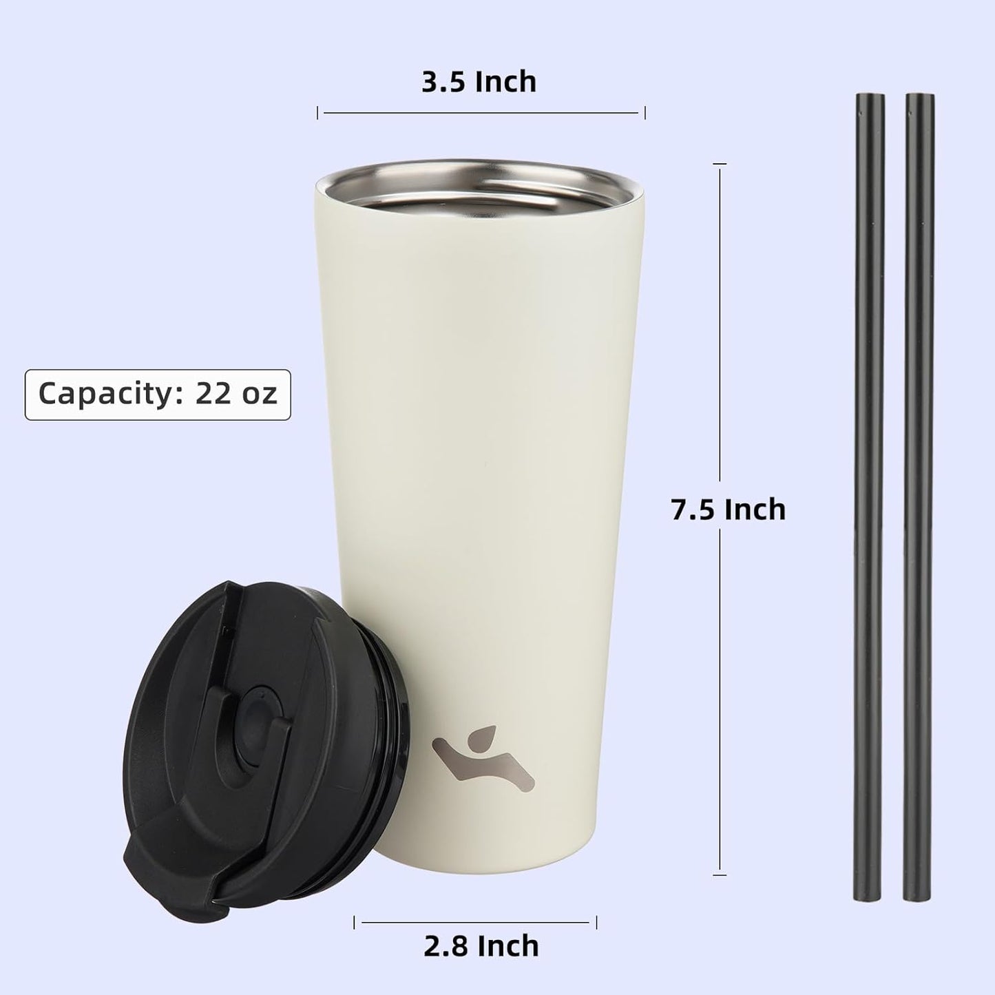 Konokyo 30 OZ Insulated Tumbler with Lid and 2 Straws Stainless Steel Water Bottle Vacuum Travel Mug Coffee Cup,Pastel Sunset