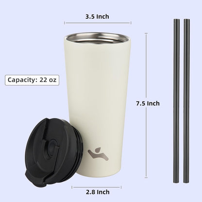 Konokyo 30 OZ Insulated Tumbler with Lid and 2 Straws Stainless Steel Water Bottle Vacuum Travel Mug Coffee Cup,Pastel Sunset